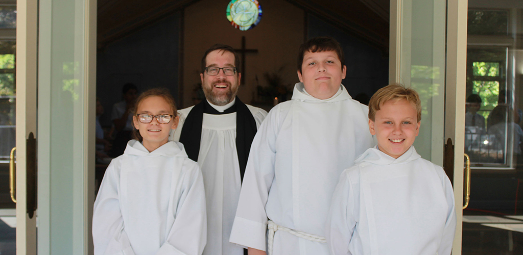 St Martins Episcopal School Chaplain with Altar Servers